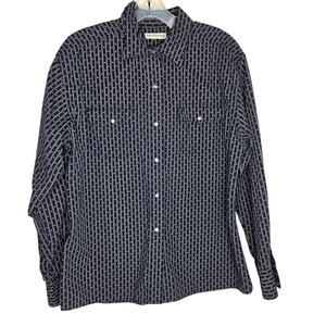Vintage Banana Republic Pearl Snap Front Western Rodeo Shirt Printed Men Medium